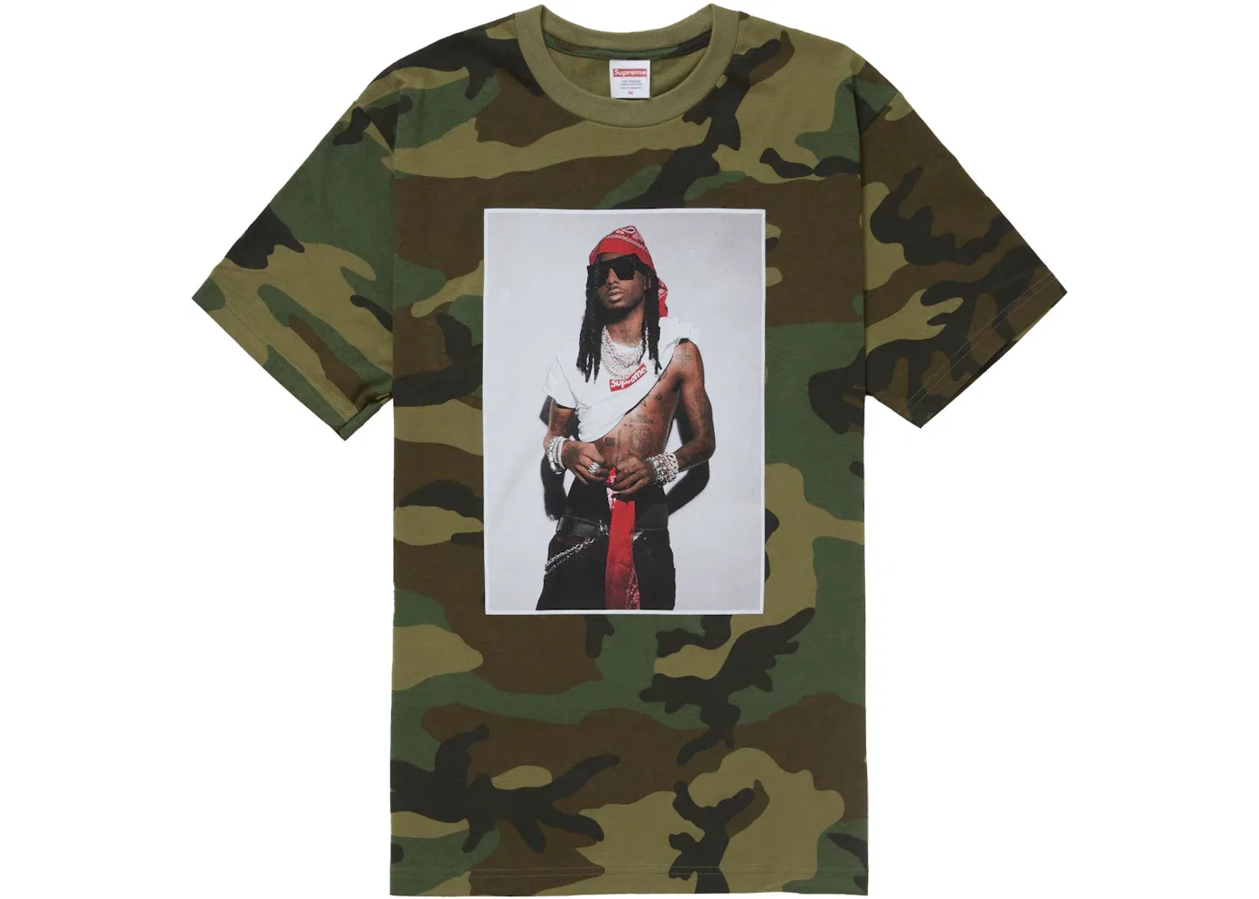 Мужская футболка с камуфляжным принтом Supreme Tee, Woodland Camo