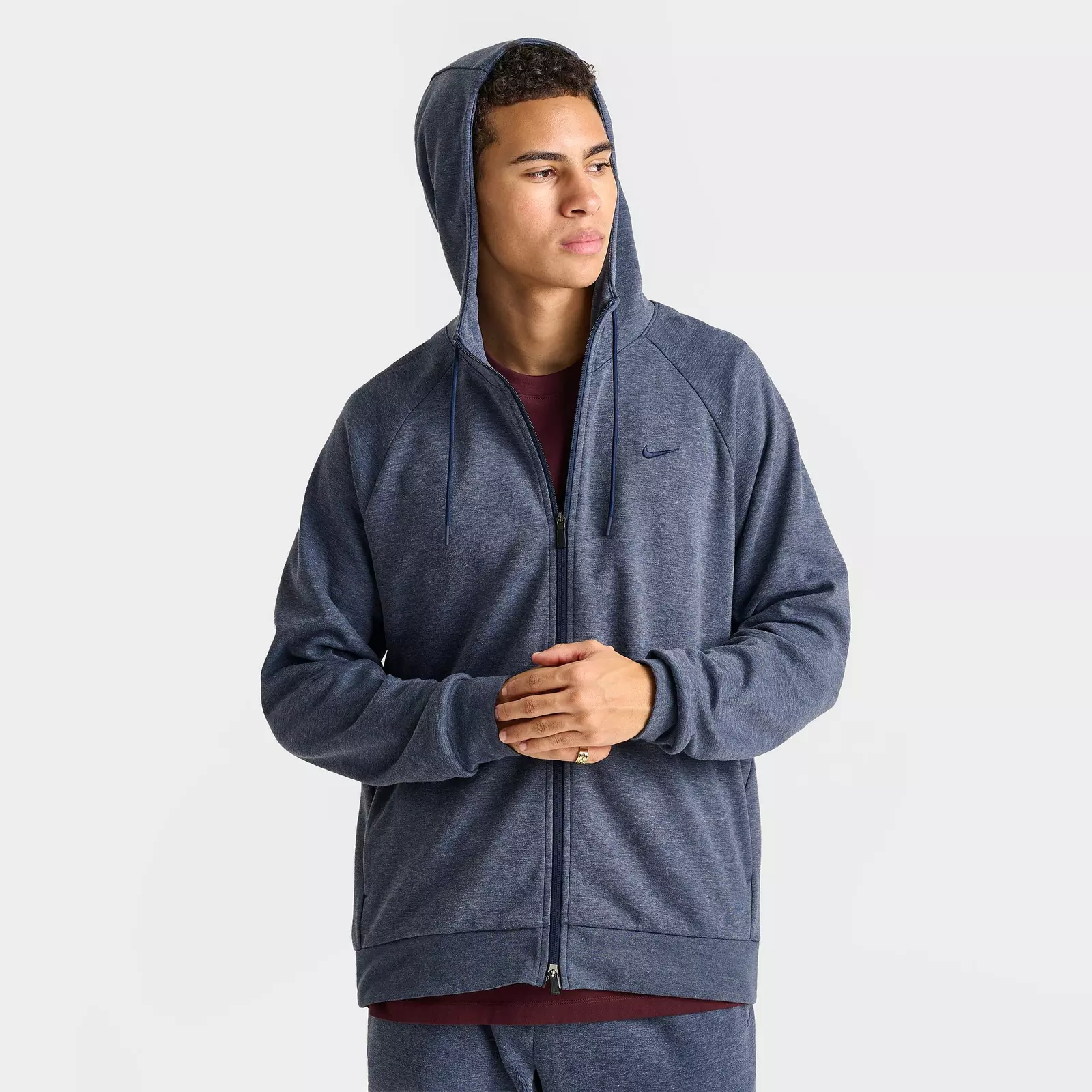

Худи Men's Nike Primary Dri-FIT UV Full-Zip Versatile, серо-синий