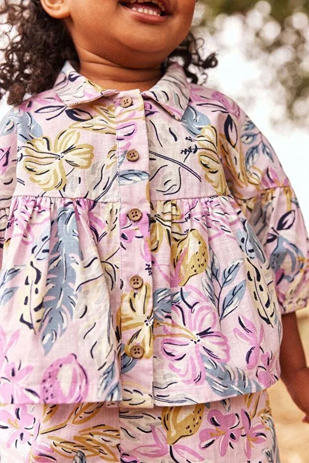 Детский комплект из рубашки и шорт с принтом Next Baby, Lilac Purple — фото 4
