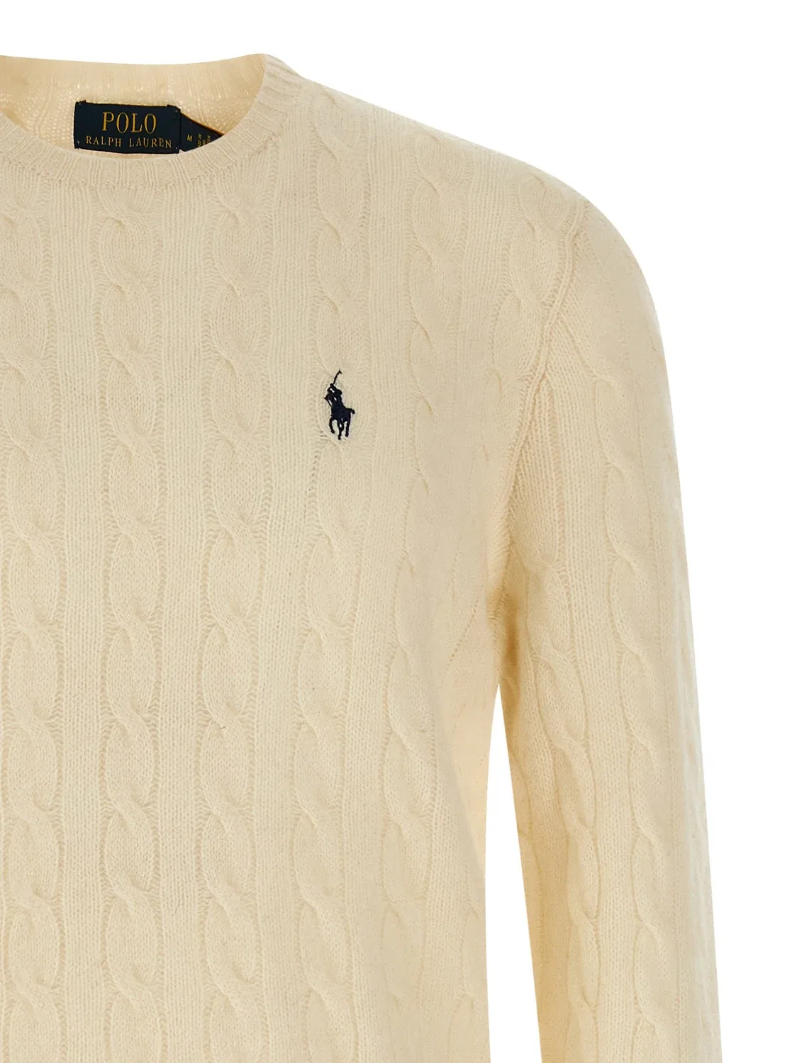 Свитер с плетеным узором Polo Ralph Lauren, белый — фото 3