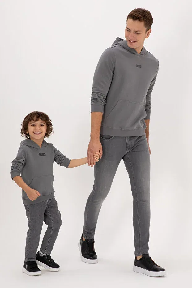 Детское худи для мальчиков с капюшоном Sportswear U.S. Polo Assn., Gray — фото 4