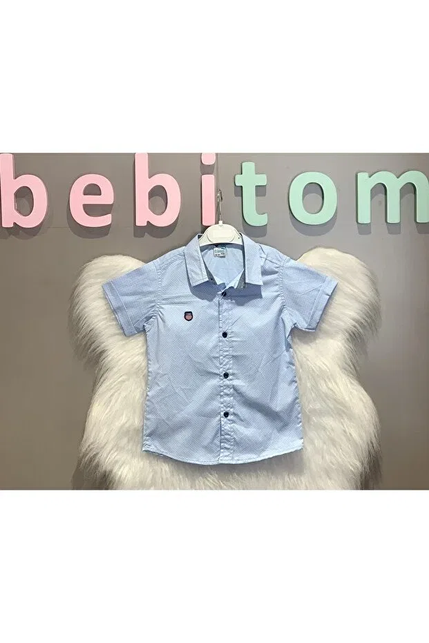 Детская рубашка для мальчиков с коротким рукавом Timo, Blue