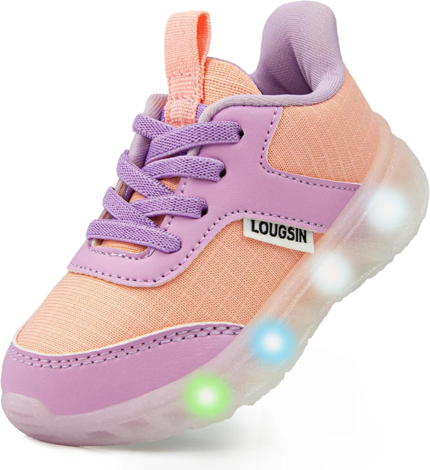 Детские кроссовки для мальчиков и девочек со светящейся подошвой LOUGSIN, Pink Girls Light Up Shoes