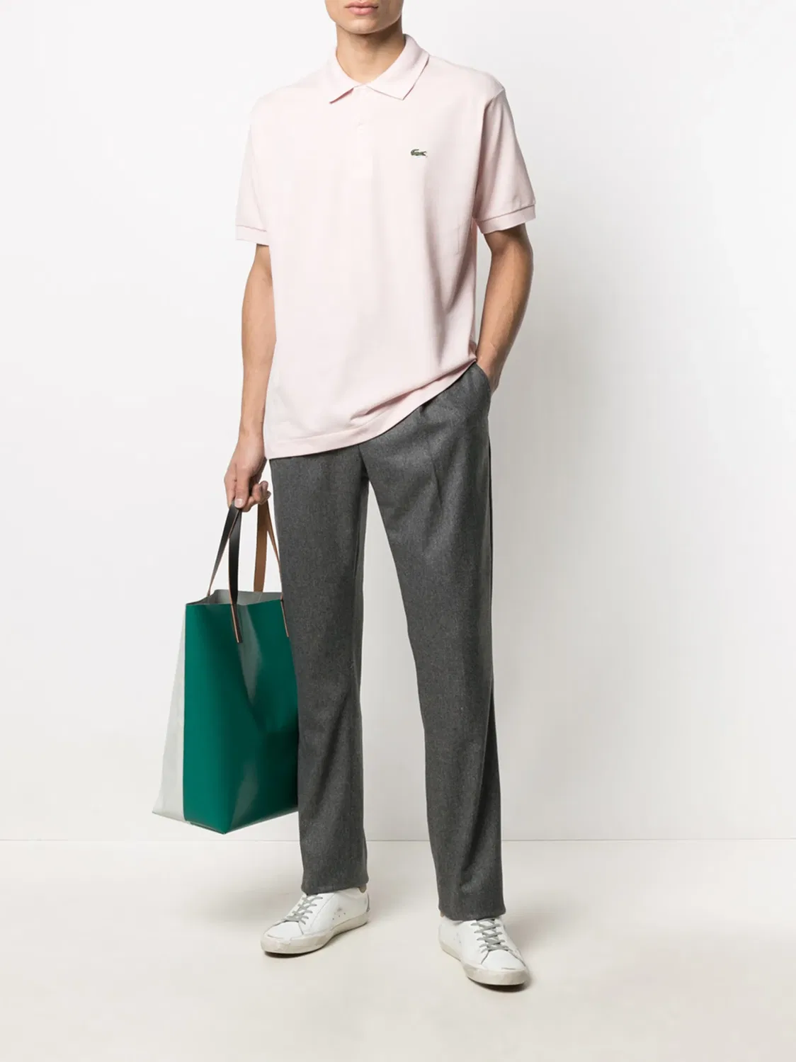 Поло с вышитым логотипом Lacoste, светло-розовый — фото 4