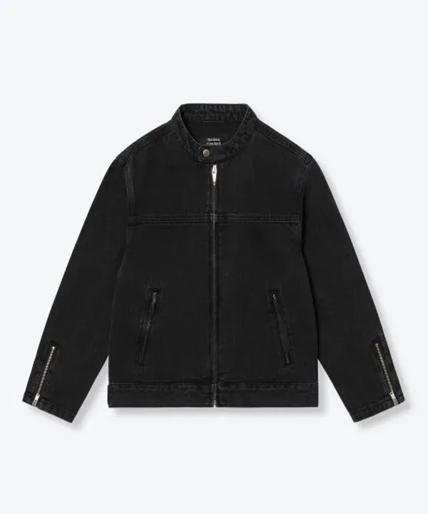 Джинсовая куртка-рейсер WASHD BLACK, Musinsa Standard Kids — фото 3