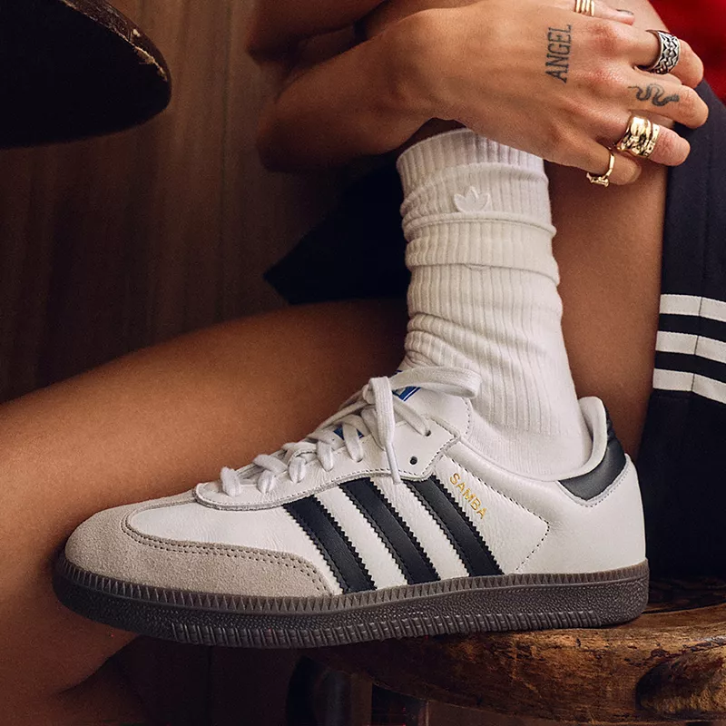 Женские кроссовки Adidas Samba OG, белый/черный/белый — фото 4