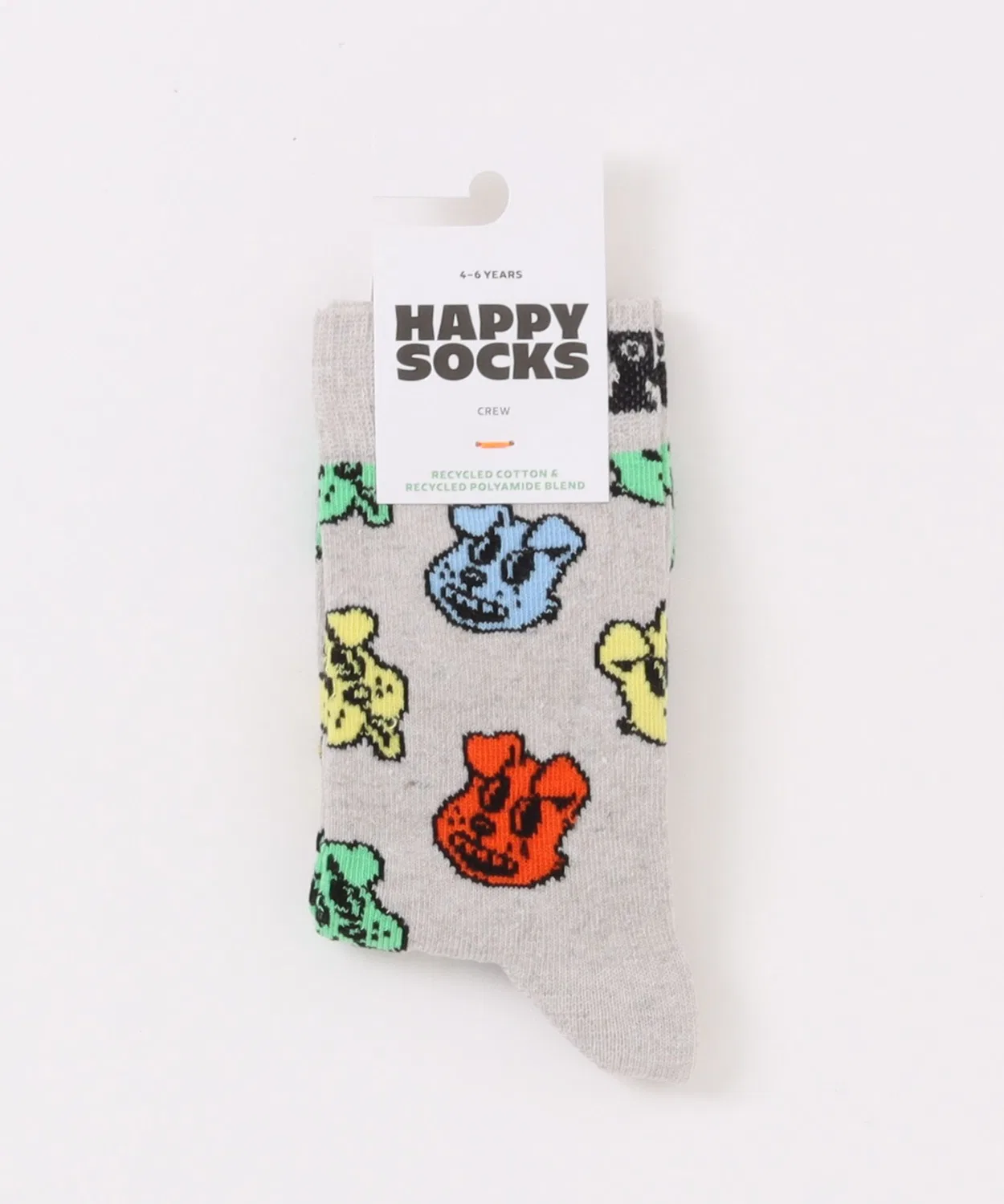 Носки детские с дизайном животных Happy Socks, набор, серый