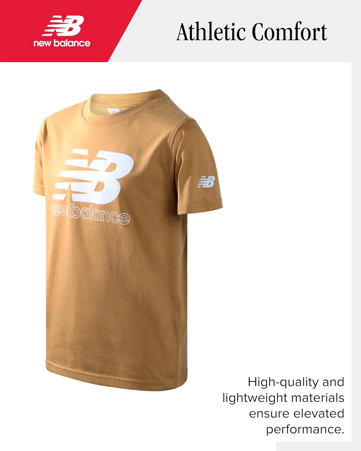 Комплект спортивных штанов New Balance для мальчиков - 2 предмета: пуловер, футболка с графическим принтом и спортивные штаны. Детский спортивный комплект, хаки — фото 3