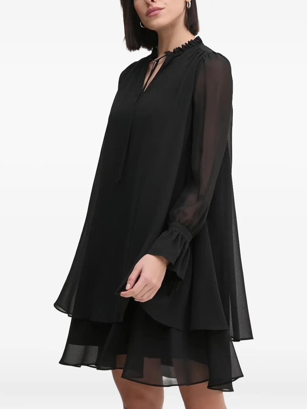 

Многослойное мини-платье с оборкой на шее Joop!, черный