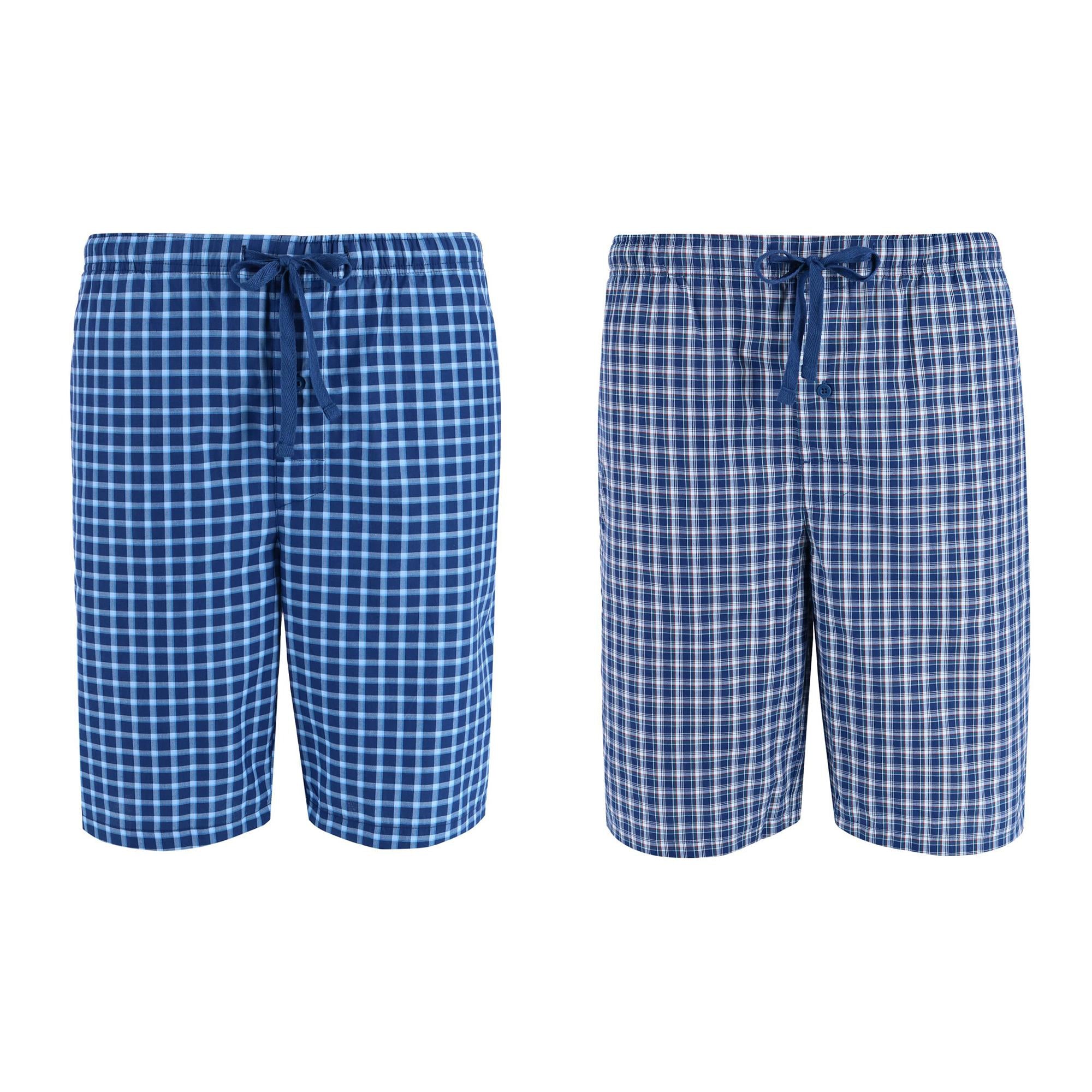 

Мужские хлопковые пижамные шорты для сна (упаковка из 2 шт.) Hanes, цвет navy plaid and navy
