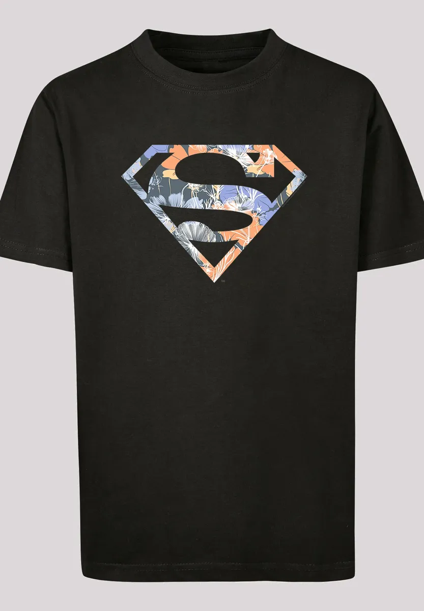

F4NT4STIC Рубашка с коротким рукавом "F4NT4STIC Kids Superman Floral Logo 2 с детской базовой футболкой", черный