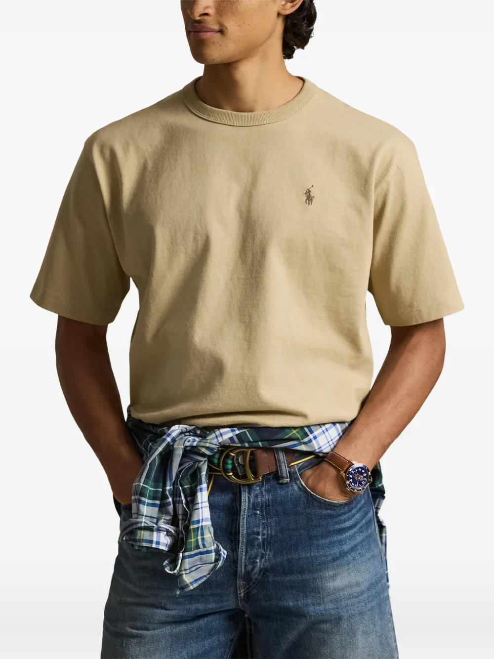 Футболка с логотипом Polo Ralph Lauren, коричневый — фото 3