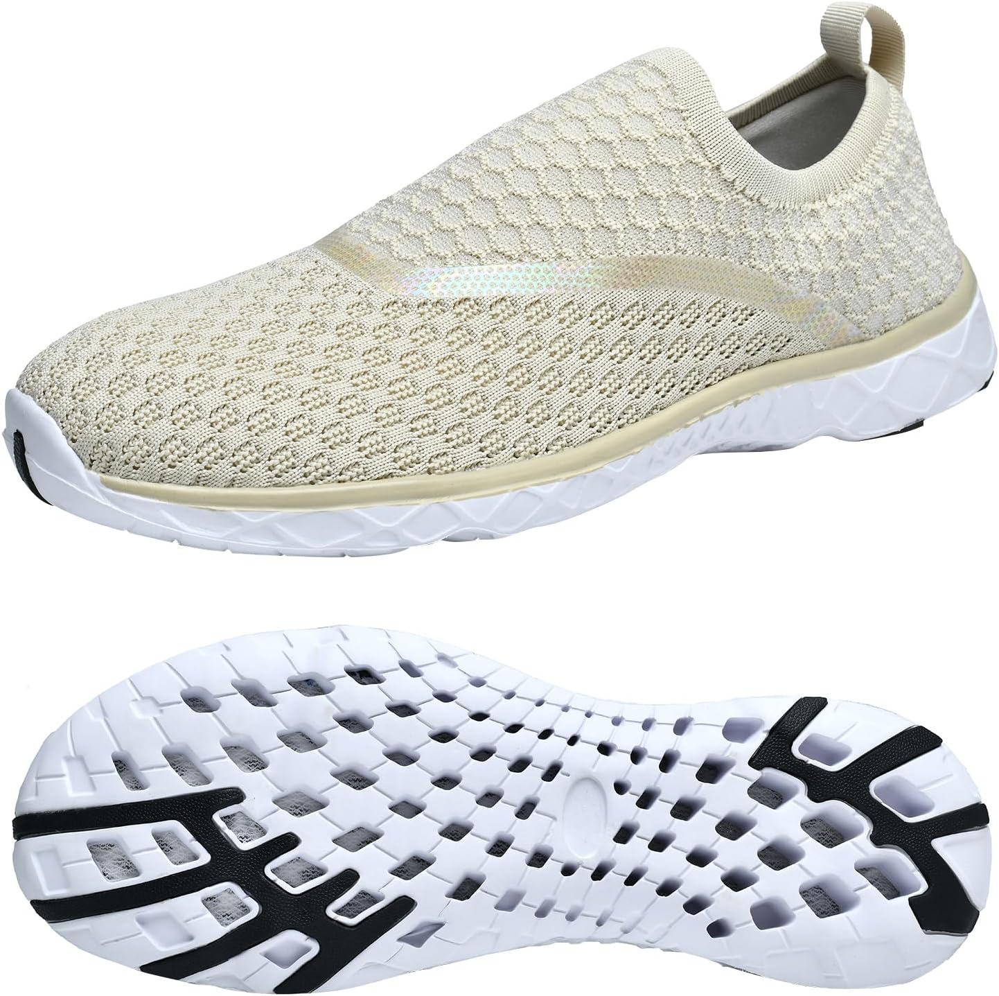 

Мужские водные кроссовки с быстрой сушкой, слив за 3 секунды и для плавания, походов, йоги Zhuanglin, бежевый