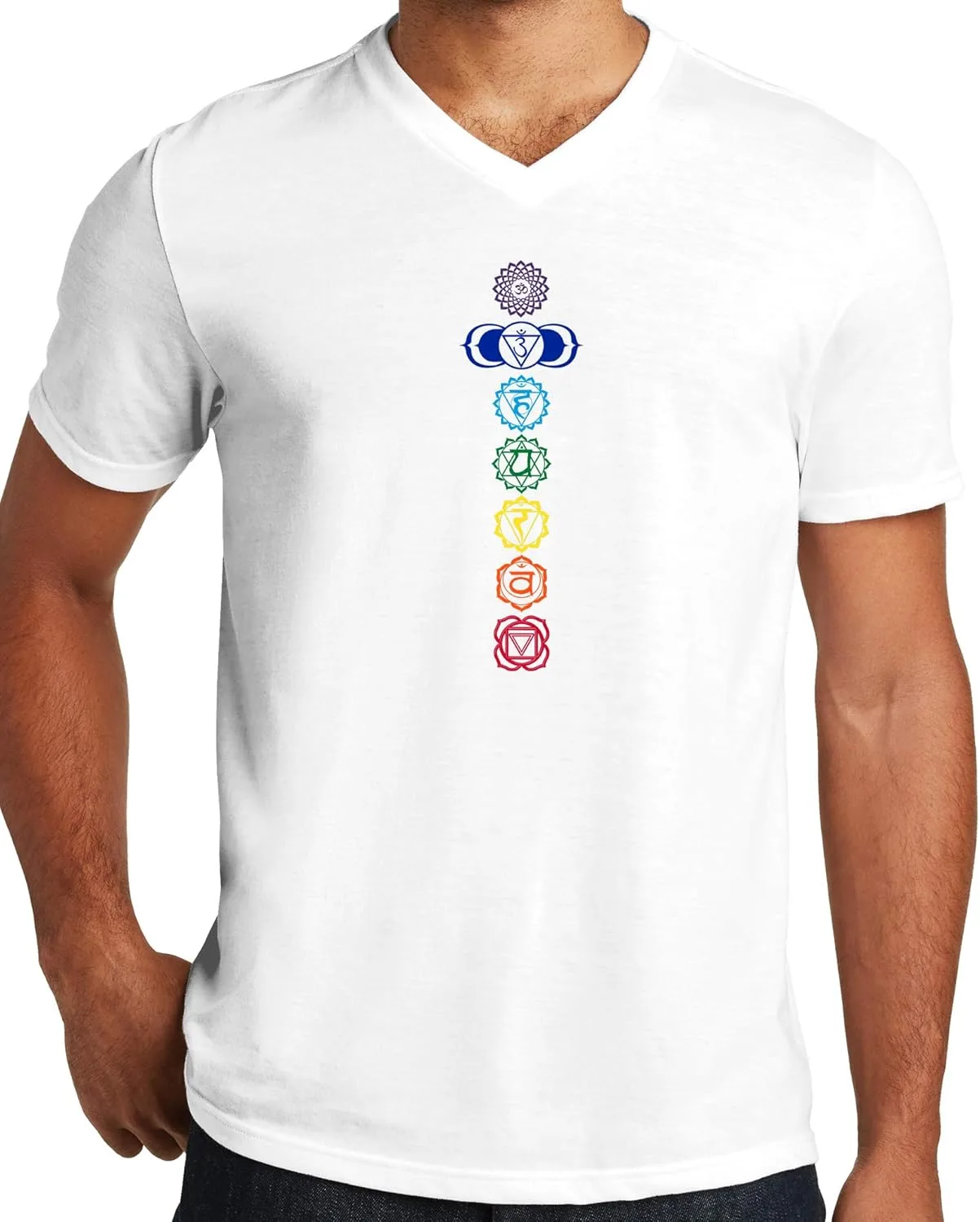 

Футболка с V-образным вырезом Triblend для йоги, 7 цветов чакр Yoga Clothing For You