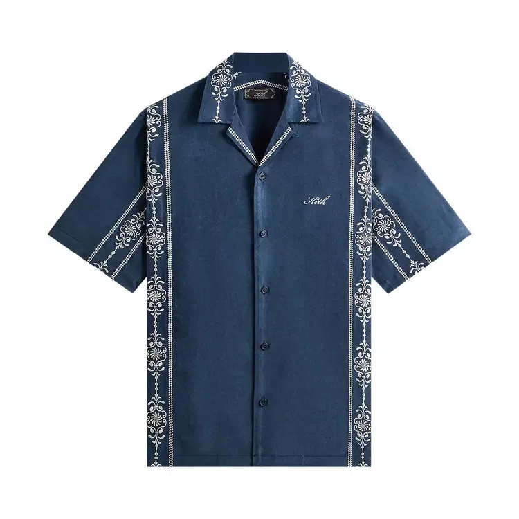 Рубашка с отложным воротником Kith Cupro Linen Thompson, черный