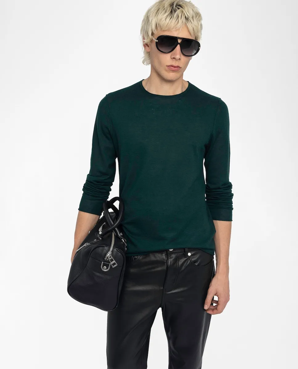 

Мужской джемпер Teiss 100% кашемир с круглым вырезом Zadig & Voltaire, зеленый