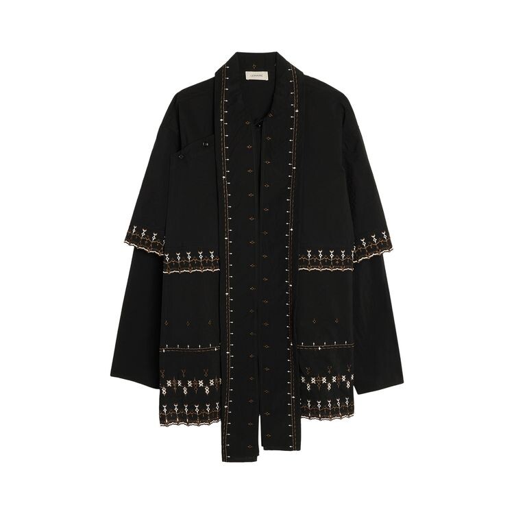 

Блуза Lemaire Embroidered Asymmetrical Blouse Black, черный