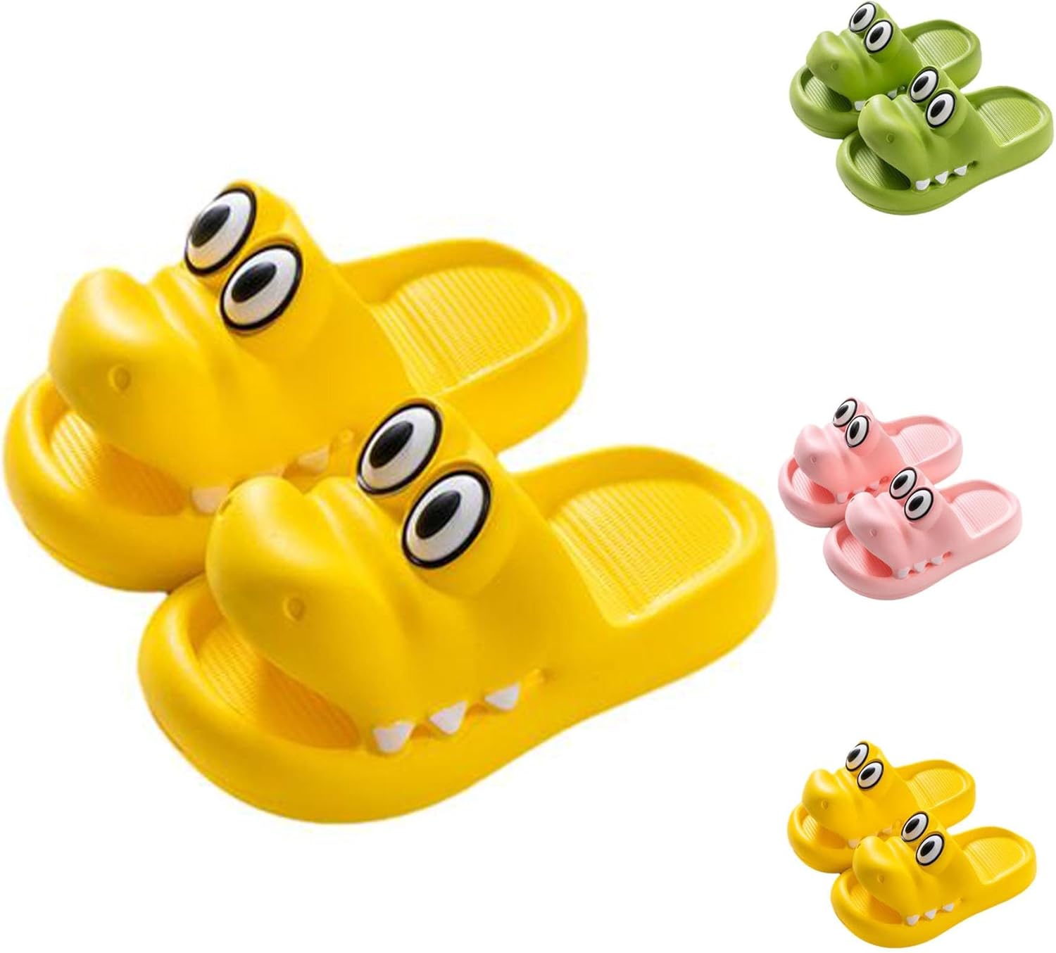 

Милые крокодиловые слайды для женщин и мужчин, летние пляжные сандалии с открытым носком, с толстой подошвой, для дома, для душа, противоскользящие, для улицы и дома, детские тапочки (размер 6.5-7.5 (240 мм), зеленый) Znel