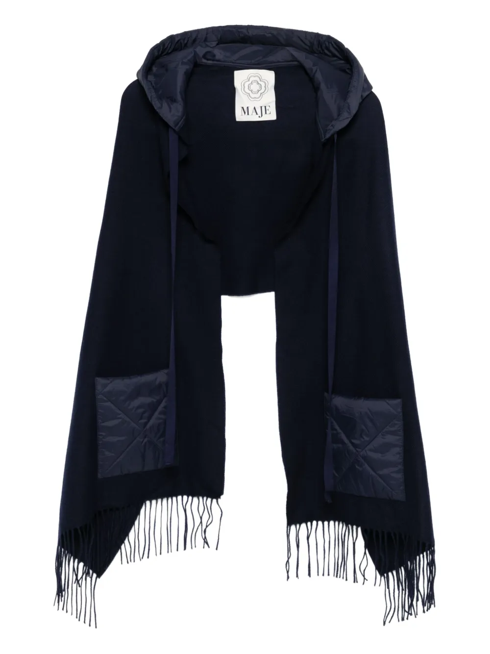 

Пончо с капюшоном Maje, синий