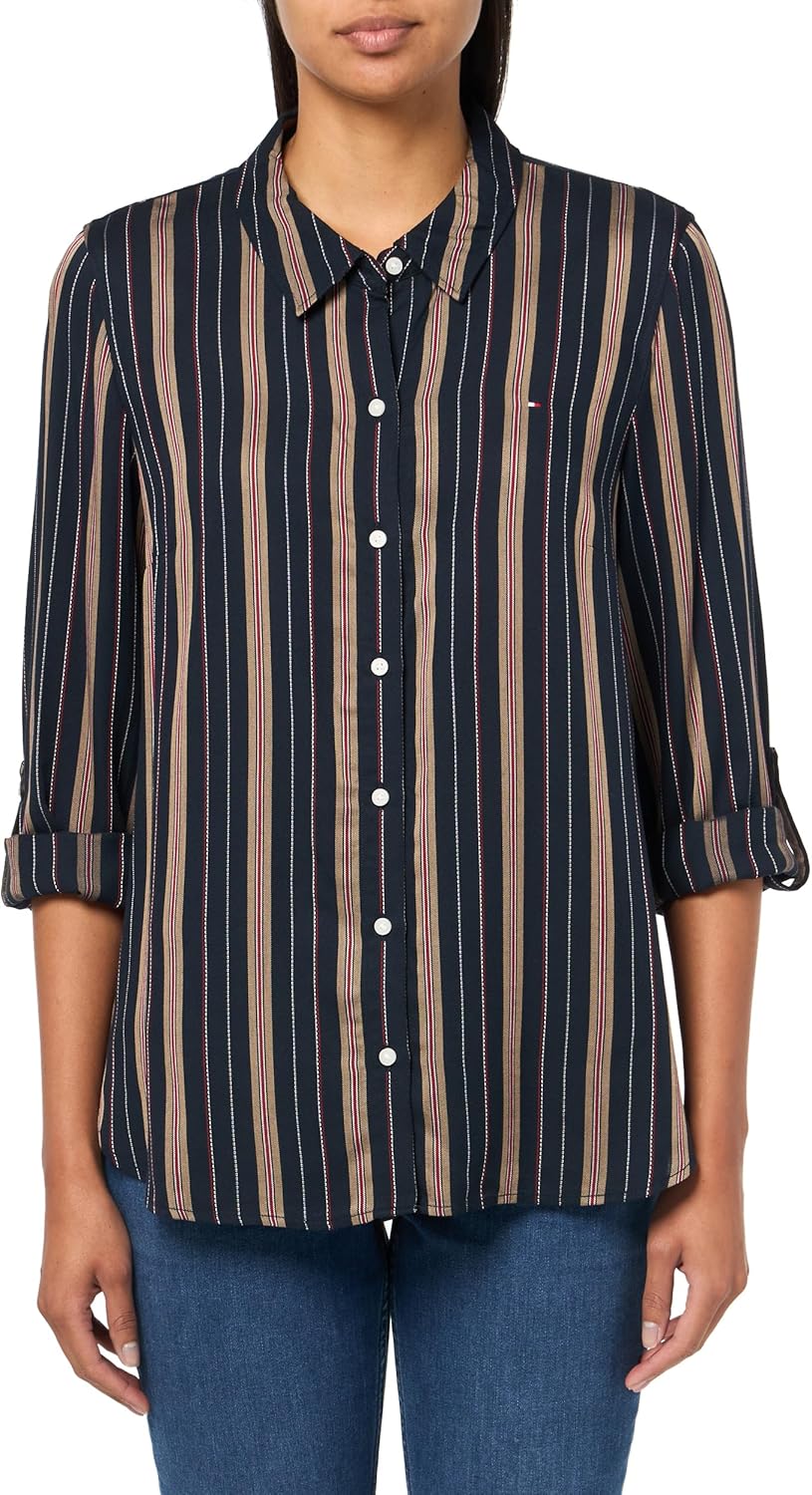 

Женский спортивный топ Tommy Hilfiger с длинным рукавом и воротником на пуговицах, Sky Captain