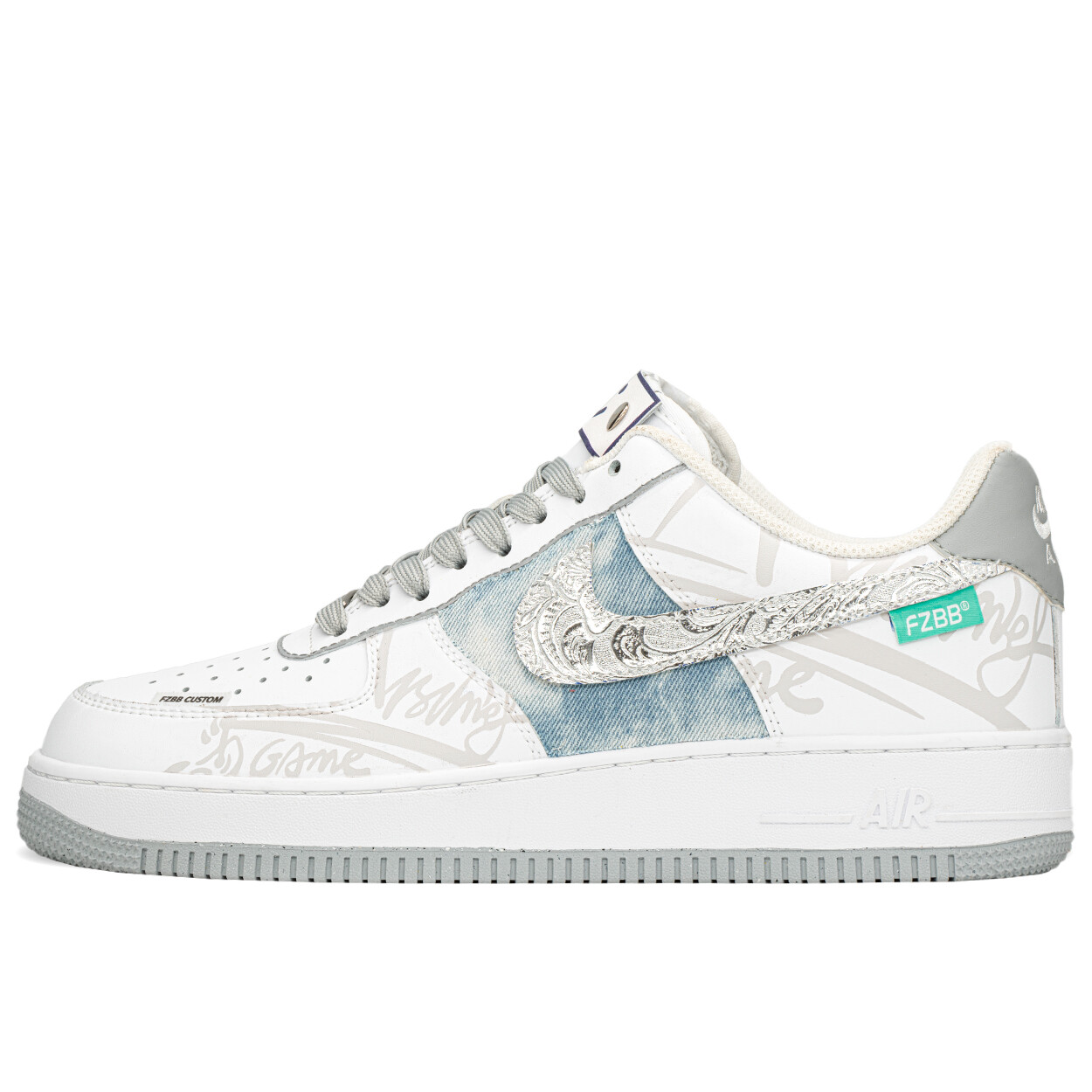 

Кроссовки Nike Air Force 1 Skateboarding Shoes Men Low-top Gray/Blue, серый/синий