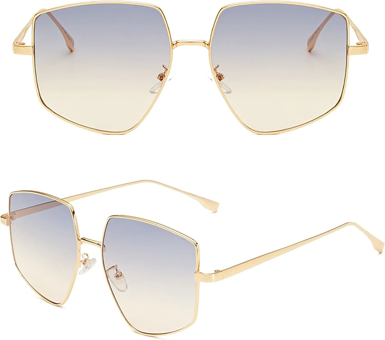 

Модные ретро-солнцезащитные очки для вождения большого размера с защитой от УФ-излучения UV400, металлические, нестандартной формы, для мужчин Generic, E