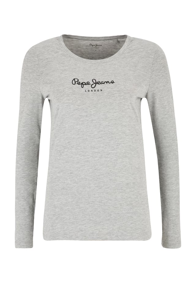 

Рубашка с длинными рукавами и круглым вырезом с логотипом Pepe Jeans, серый