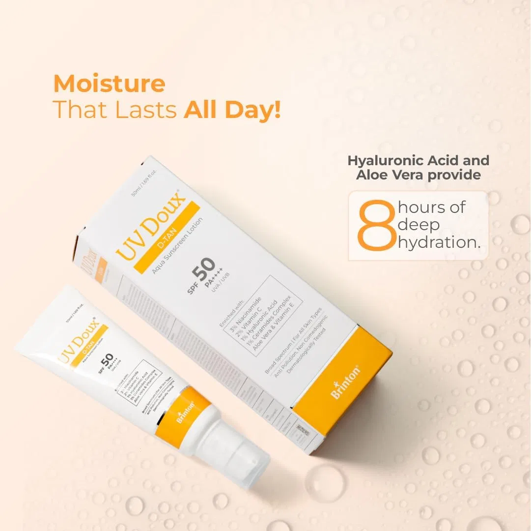 Солнцезащитный крем D-Tan Aqua SPF 50 PA++++ от UV Doux Brinton — фото 4