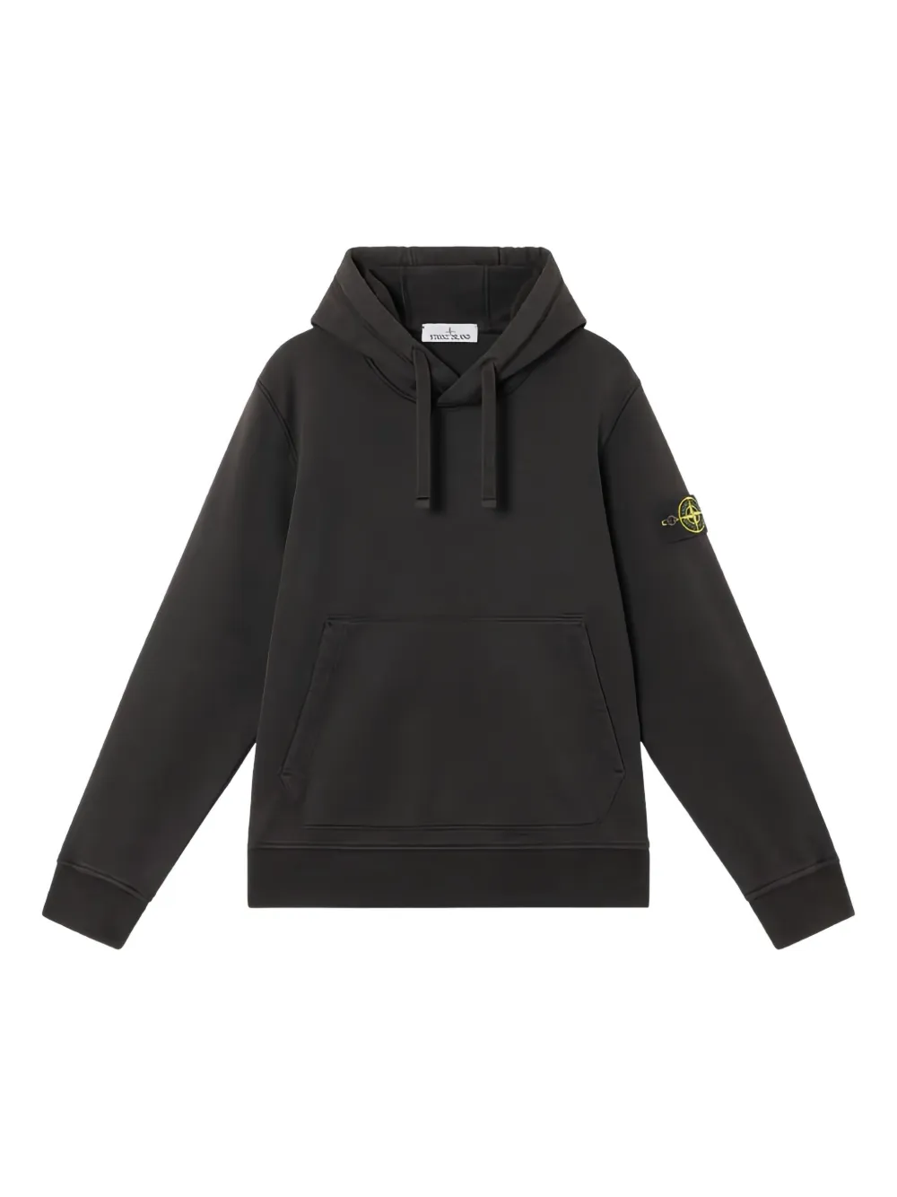 

Хлопковая толстовка с капюшоном и нашивкой-логотипом Stone Island, черный