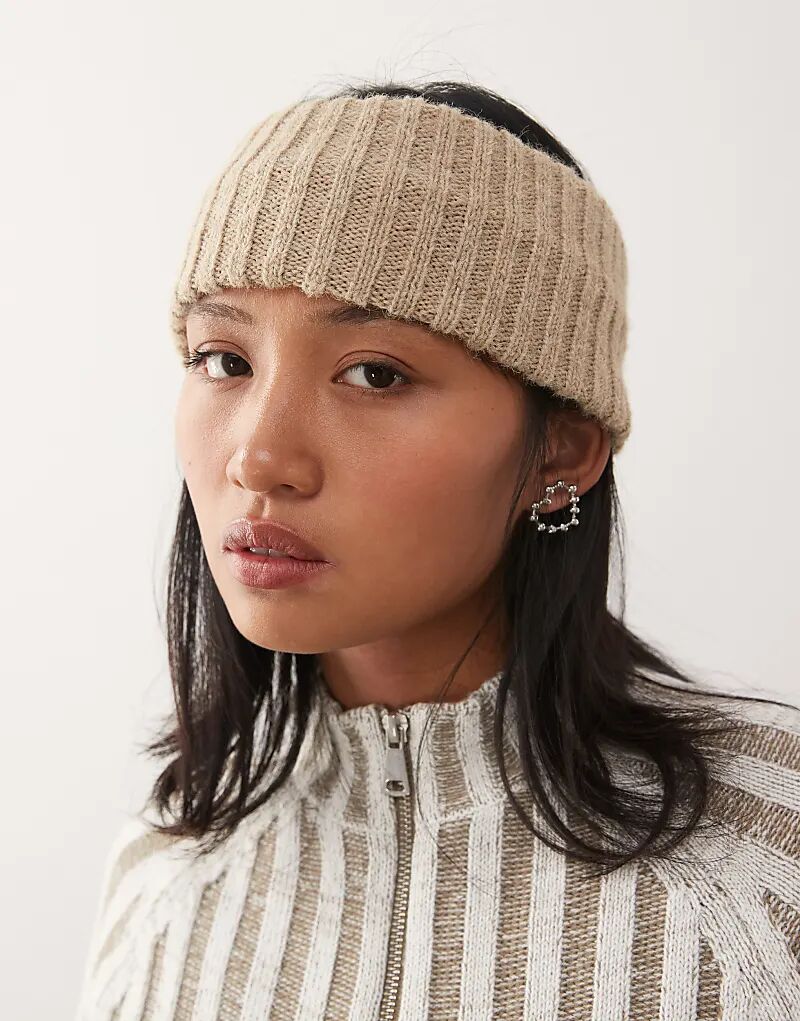 

Повязка на голову из толстой вязки бежевого цвета Weekday