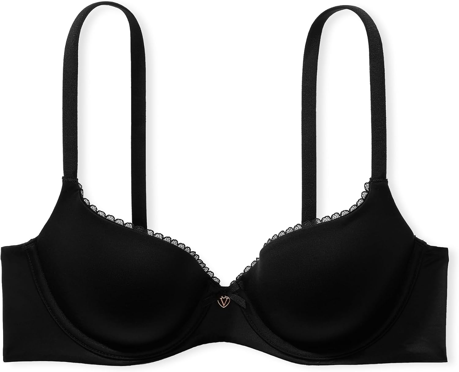 Бюстгальтер-футболка Body by Victoria с легкой поддержкой Victoria's Secret, Black Smooth — фото 3