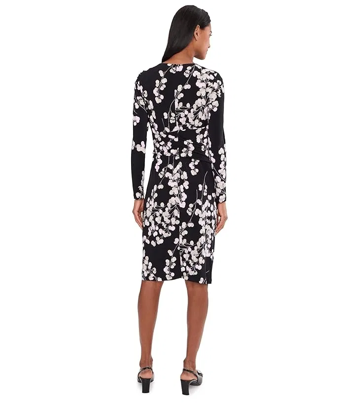Платье миди с цветочным принтом Calvin Klein, Black Cherry Blossom Multi — фото 4