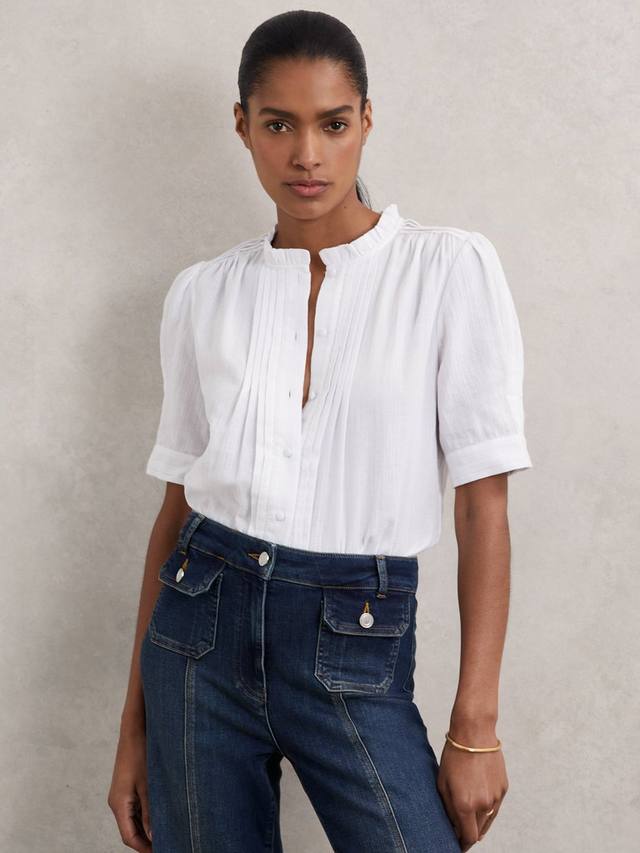 

Дышащая хлопковая блузка Aurelia с коротким рукавом Reiss