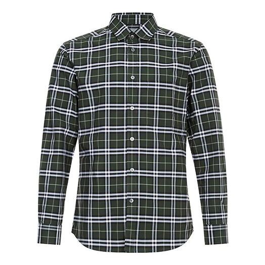 

Рубашка men's plaid cotton long sleeves shirt Burberry, бежевый