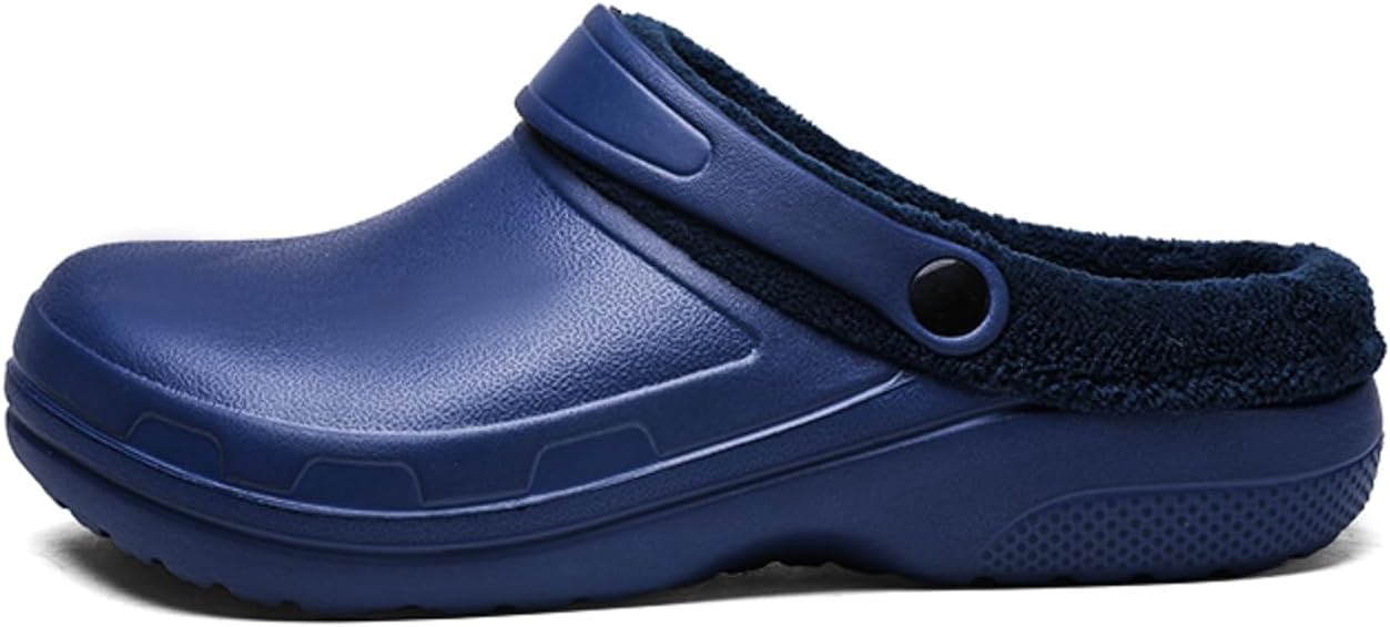 

Меховые сабо для женщин и мужчин, зимние пушистые тапочки, обувь для сада без шнурков, водонепроницаемые теплые домашние тапочки для женщин и мужчин, для дома и улицы, мюли с закрытым носком, слайд-тапочки Generic, синий