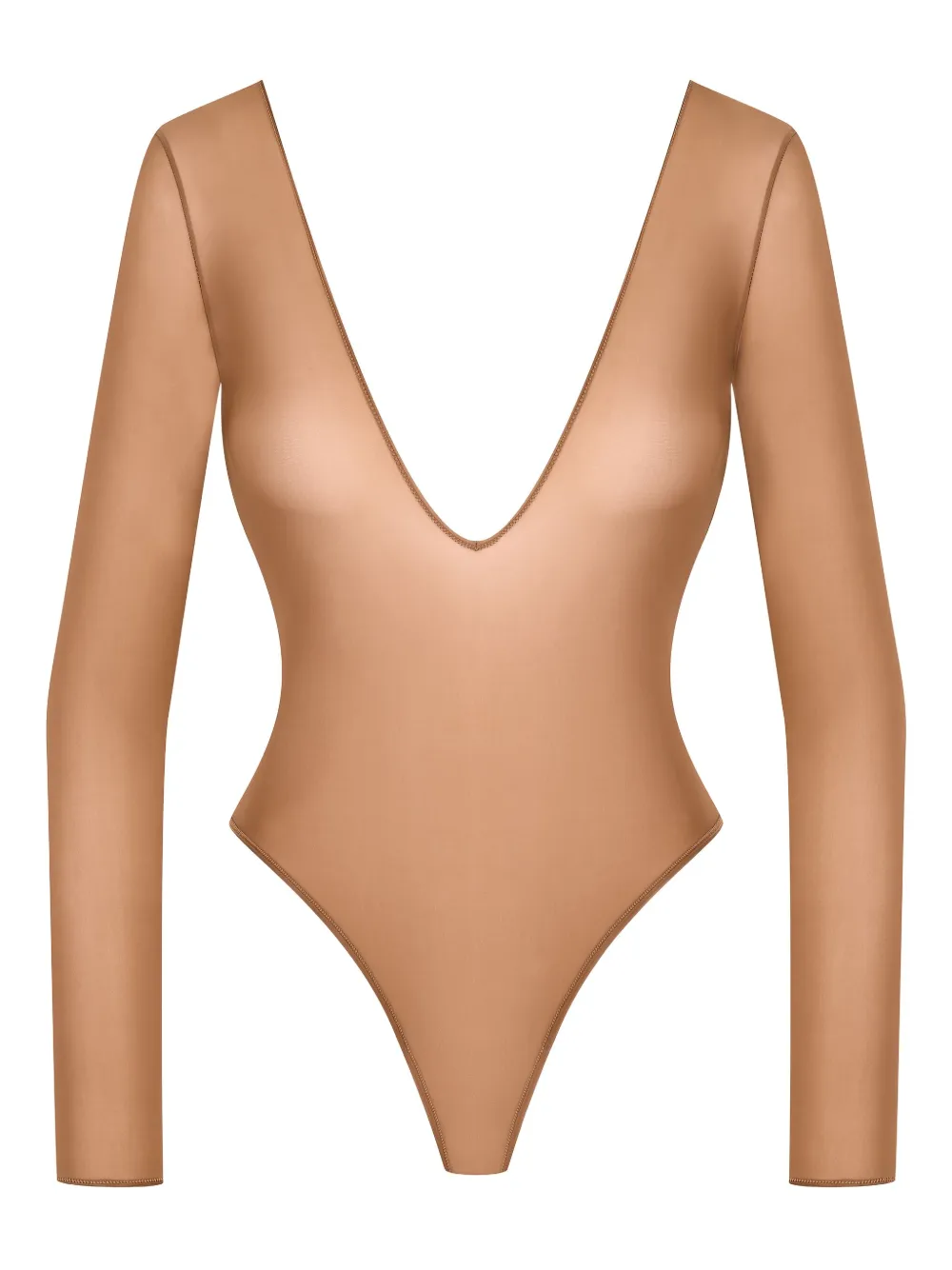 

Боди French Kiss Light с открытой спиной и длинными рукавами Maison Close, розовый