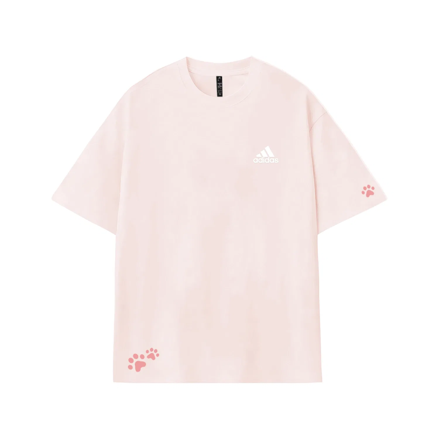 Футболка хлопковая с принтом Adidas MUST HAVES розовая — фото 3