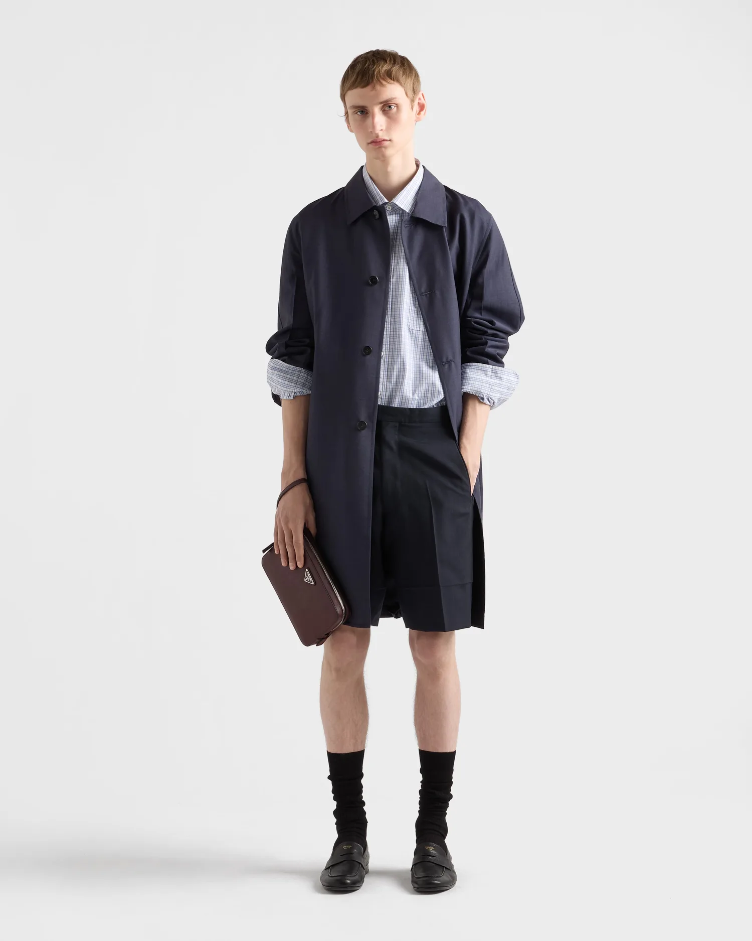 Бермуды из мохера и шерсти Prada, синий — фото 2