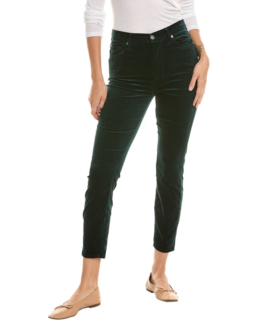 

7 For All Mankind Джинсы-скинни с высокой посадкой и длиной до щиколотки, зеленый