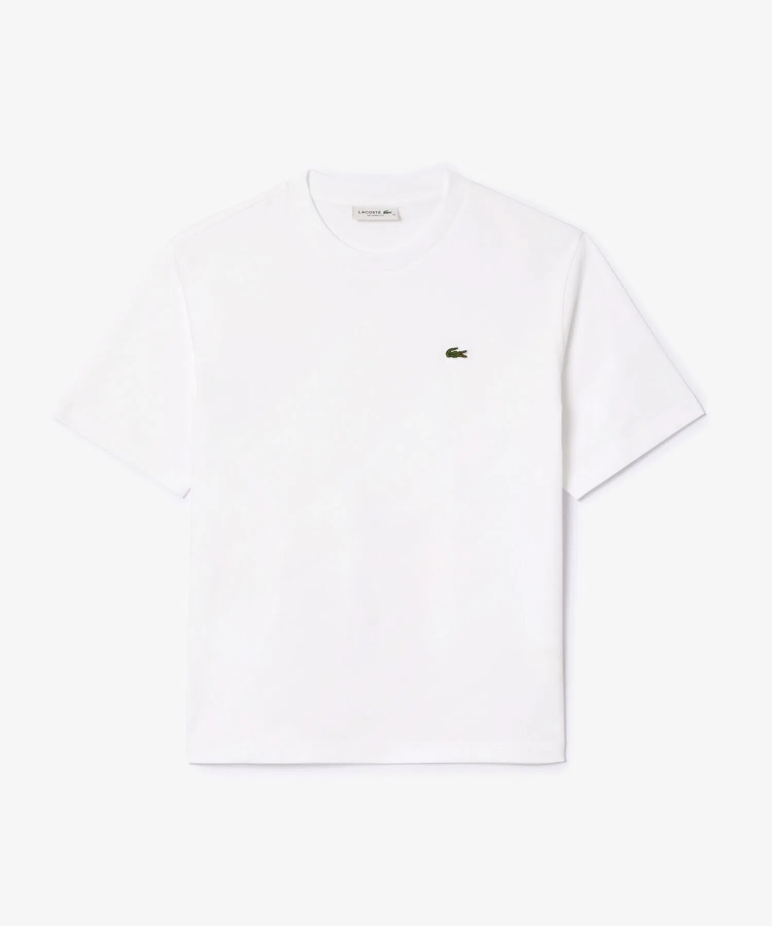 Футболка LACOSTE из пима-хлопка с логотипом, женская, базовая, белая — фото 4