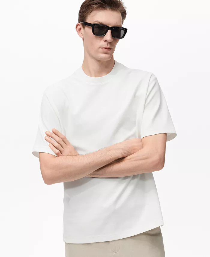 

Мужская футболка Regular-Fit с фактурной отделкой Mango, белый