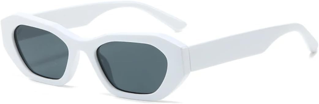 

Солнцезащитные очки для мужчин и женщин - защита UV400 - «кошачий глаз», темно-зеленый панк-градиент, для занятий спортом на открытом воздухе и вождения DSVIGF, White Gray