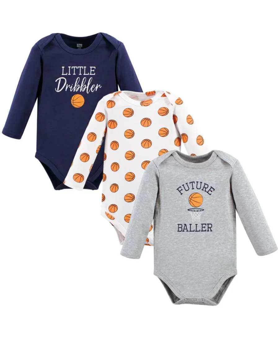 Хлопковые боди с длинными рукавами, комплект из 3 штук Hudson Baby, Basketball
