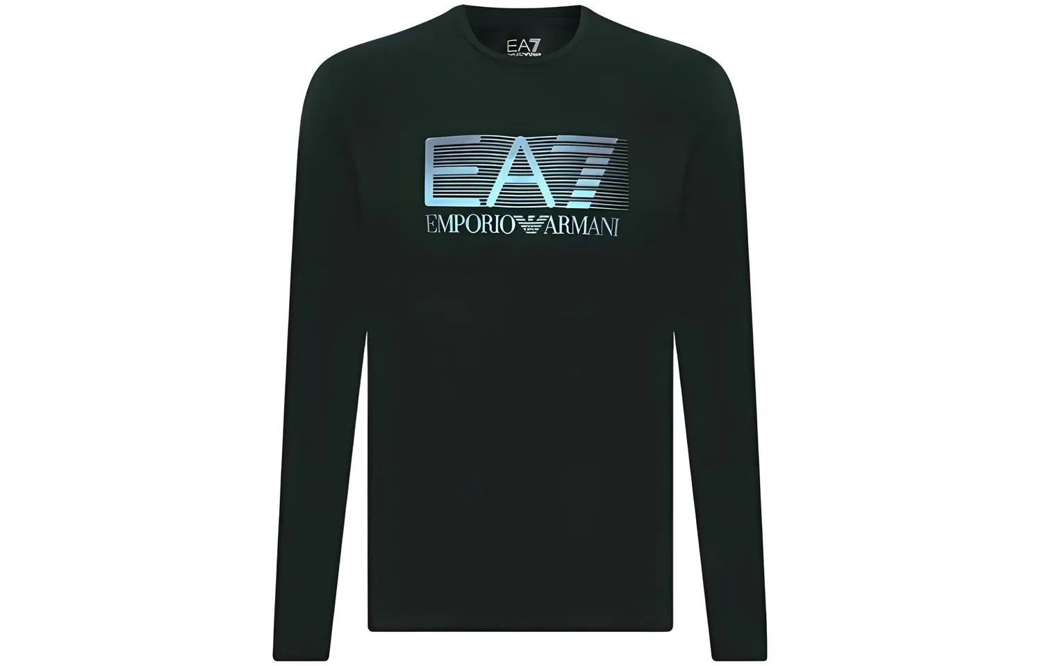 Футболка EA7 Letter Print с длинным рукавом и круглым вырезом, мужская, army green EMPORIO ARMANI