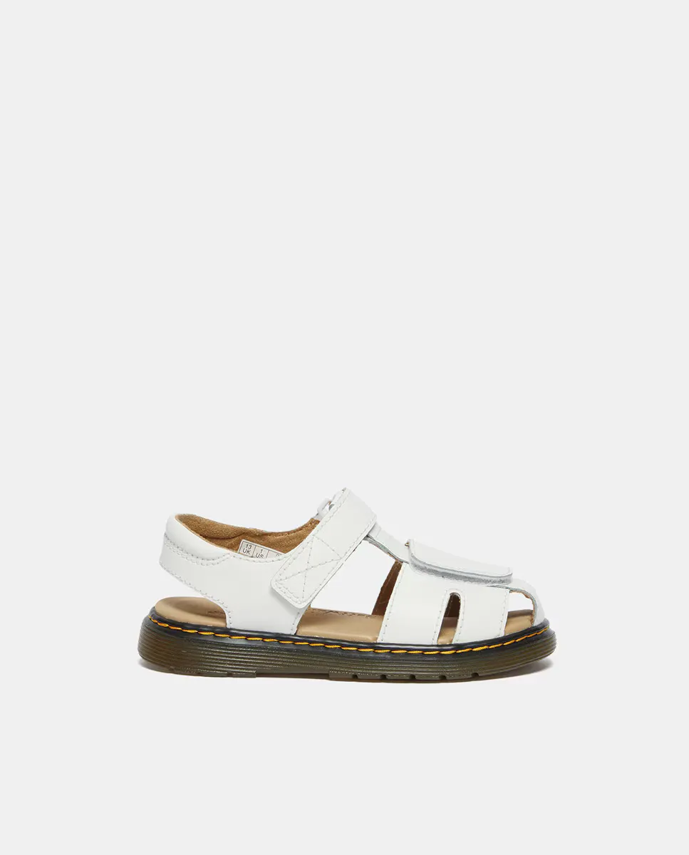 

Женские кожаные босоножки с застежками-липучками Dr. Martens, белый