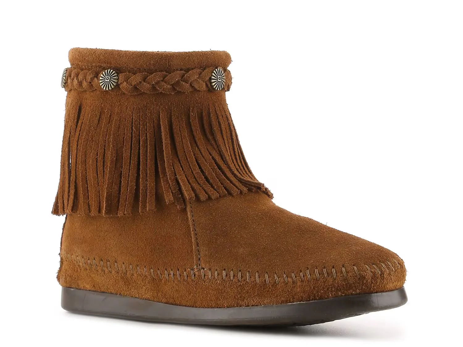 Ботильоны Back Zip Western Bootie Minnetonka, коричневый