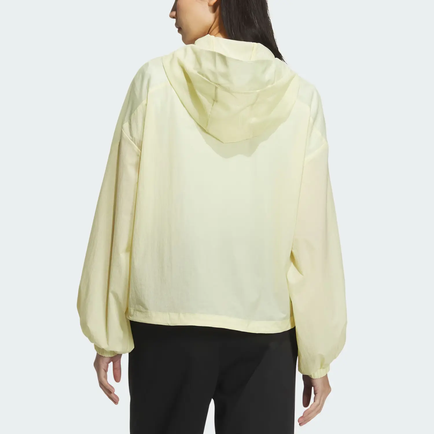 Adidas Современная технологичная тканая куртка, Powder Yellow/Metallic Silver — фото 4