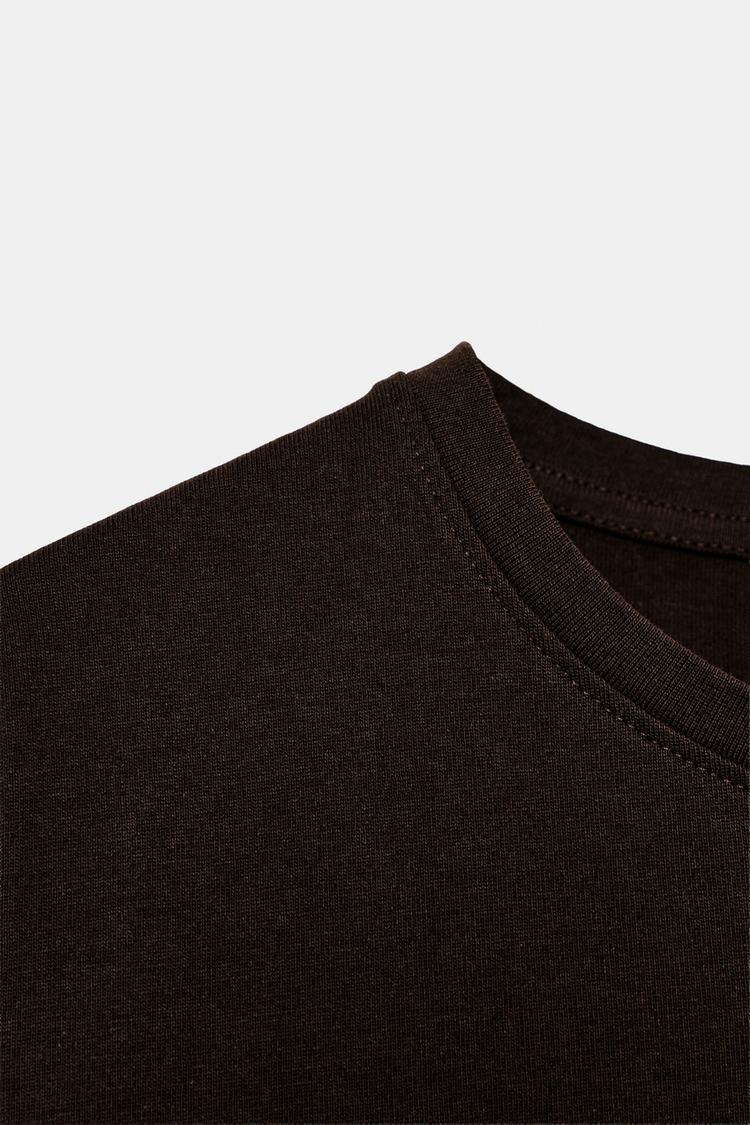 Футболка Zara Cotton Rustic, коричневый — фото 3