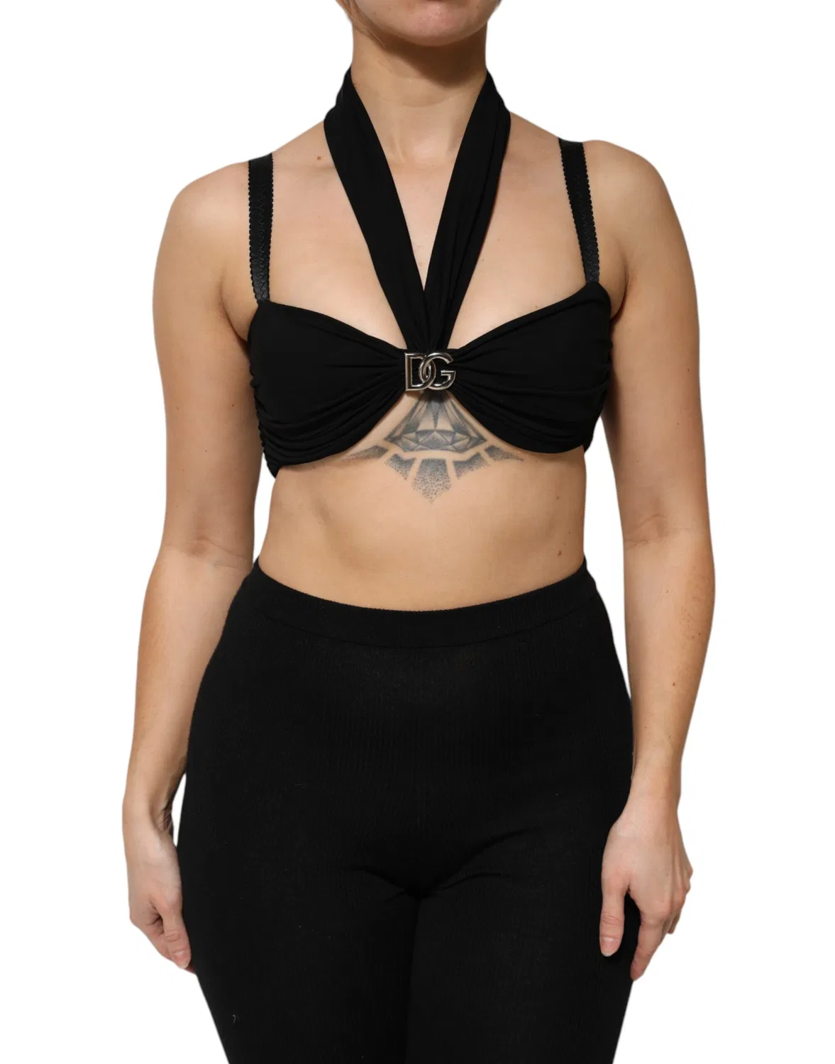 Женский топ-бюстье с застежкой-молния Dolce & Gabbana, Black
