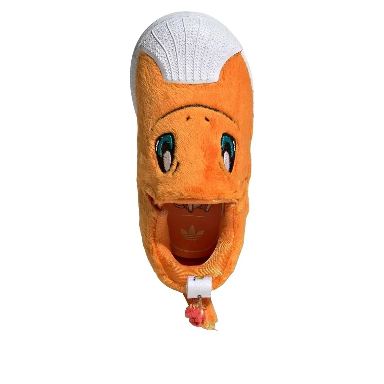Детские шлепанцы с меховым верхом Pokemon Superstar Quickon 'Charmander' adidas, Orange / Cloud White / Equipment Green — фото 2